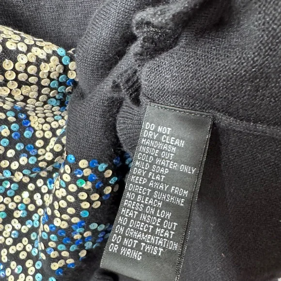 Michael Simon Black Sequin Ghost Top women’s - Picture 4 of 6